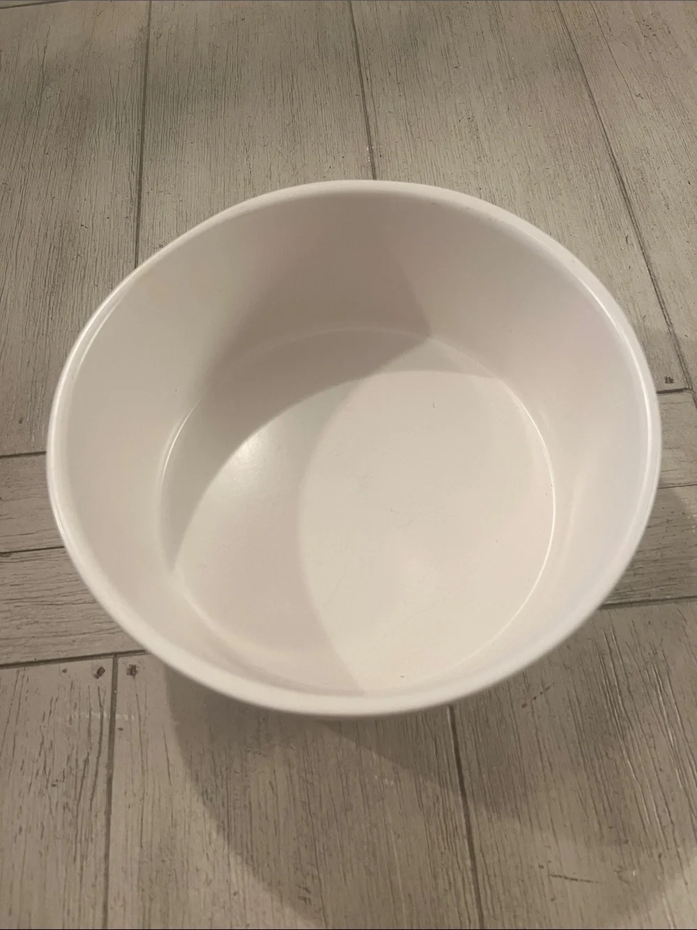 Rae Dunn White Ceramic Dog Bowl with Black Script